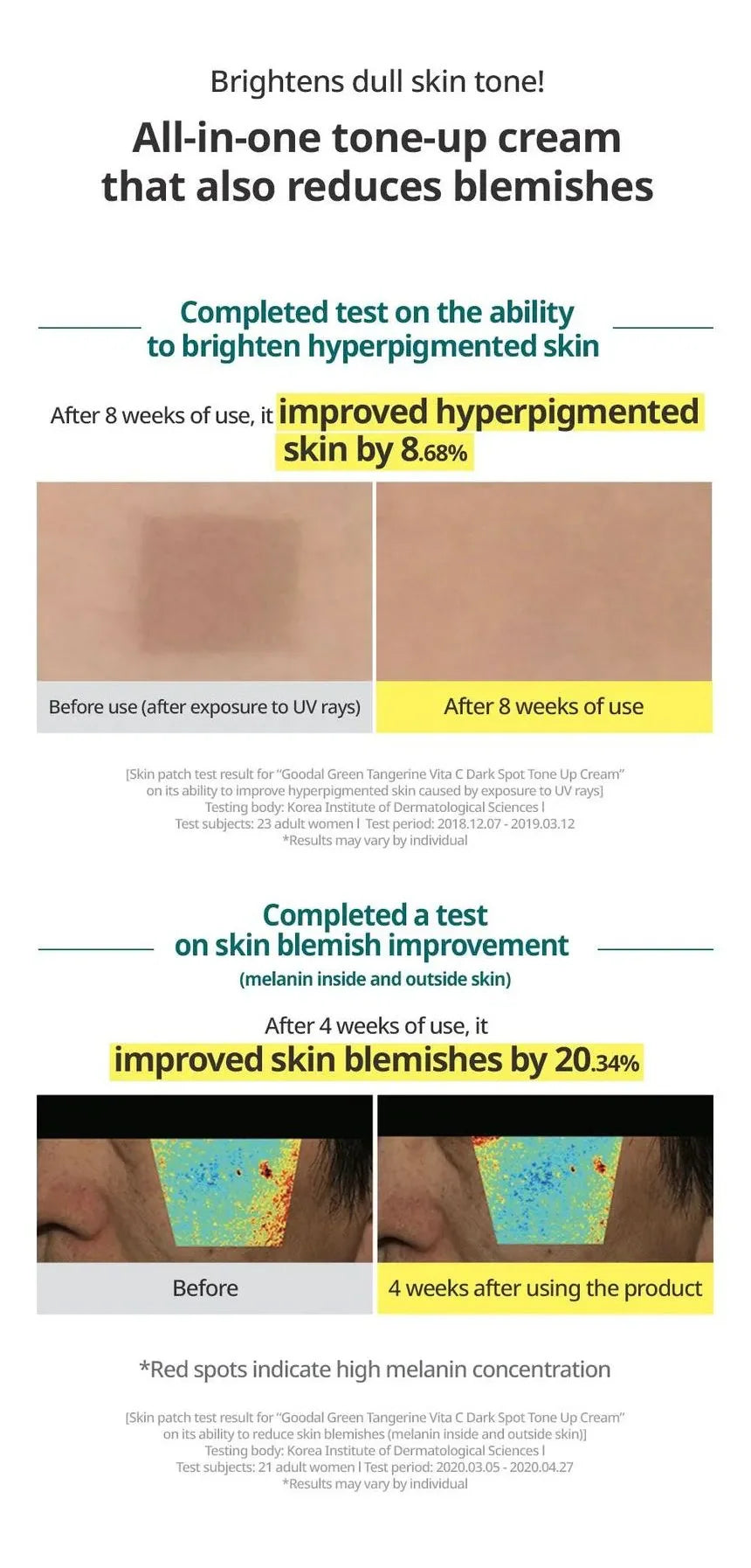 Goodal Green Tangerine Vita C Dark Spot Tone Up Cream